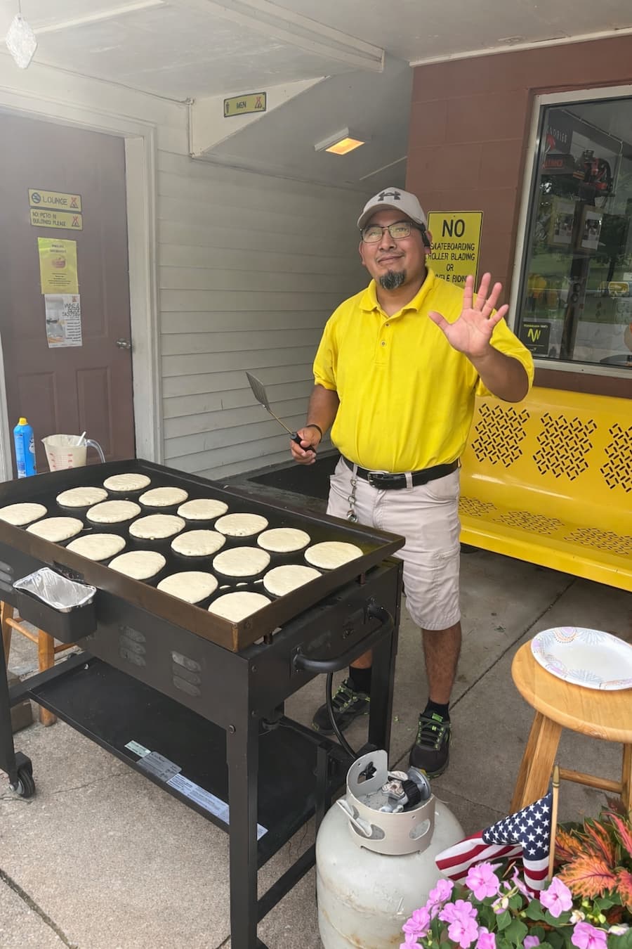 Saturday pancake breakfast on the griddle